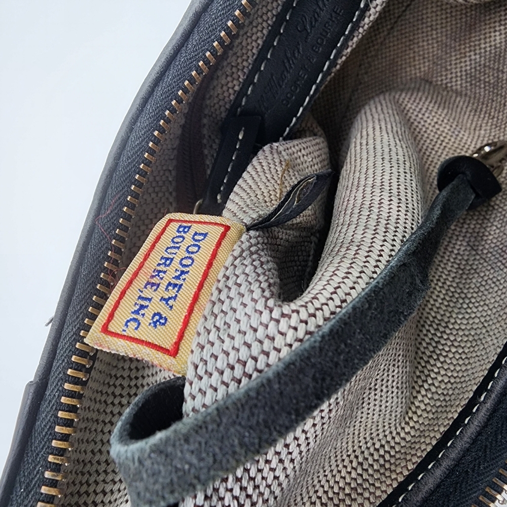 Dooney & Bourke Y2K Small Black Pebbled Leather Hobo Bag - Picture 13 of 16